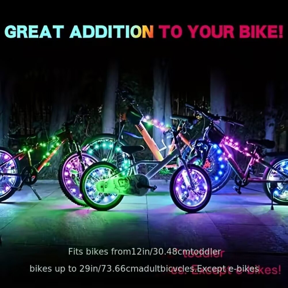 #611 Ultra-Bright LED Bike Wheel & Spoke Lights - Multi-Color Safety Warning